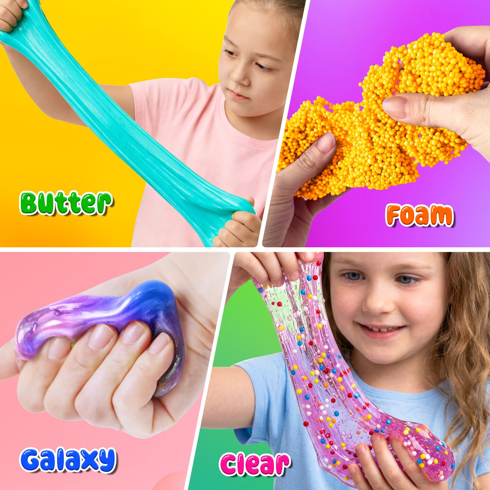 20 Pack Slime Kit for Girls & Boys, Premade Slime for Kids Ultimate DIY Party Crafts Set including 4 Types Slime of Clear - Image 4