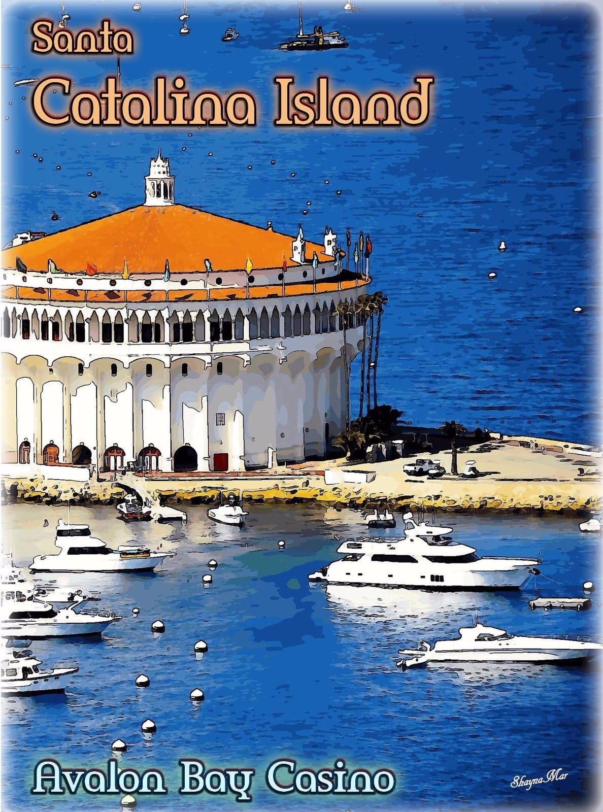 Magnet Santa Catalina Island Avalon Bay California US Travel Advertisement Magnet