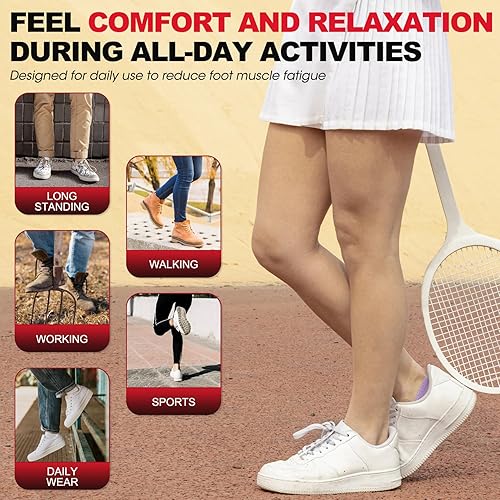 Miniatura 5 de Plantillas para fascitis plantar, más de 220 libras, insertos de soporte de arco alto para hombres y mujeres, plantillas resistentes para pies