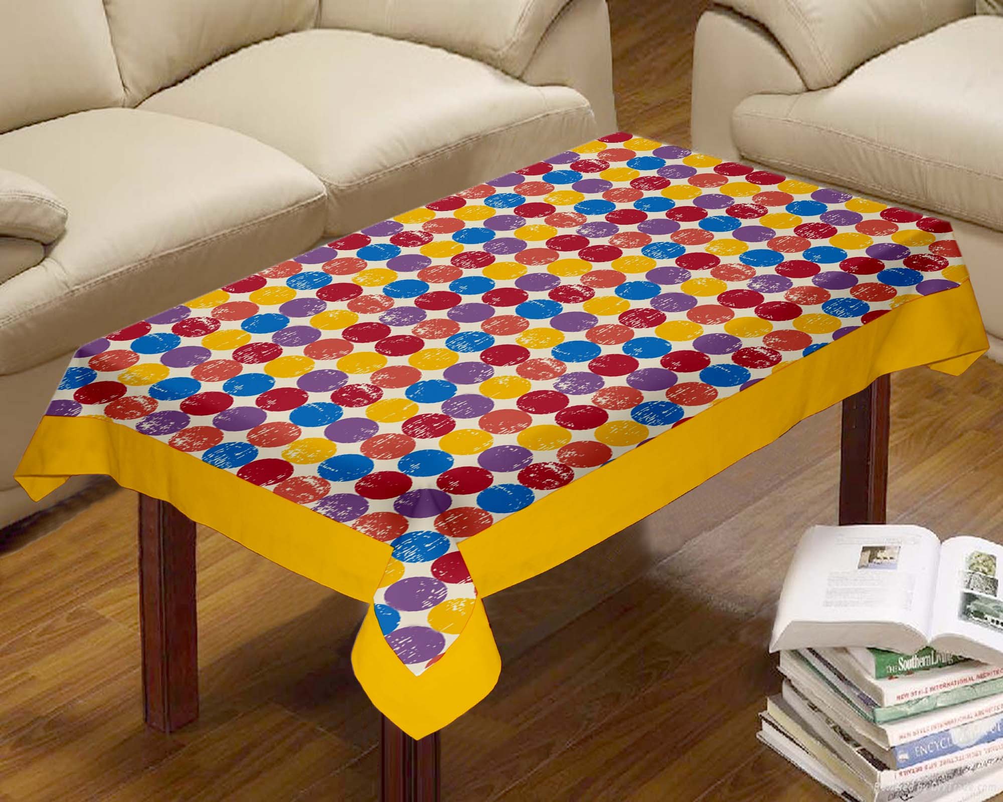 Lushomes Cotton Titac Printed Dining Table Cover Cloth Size 36 x 60 Inches , Center Table Cloth
