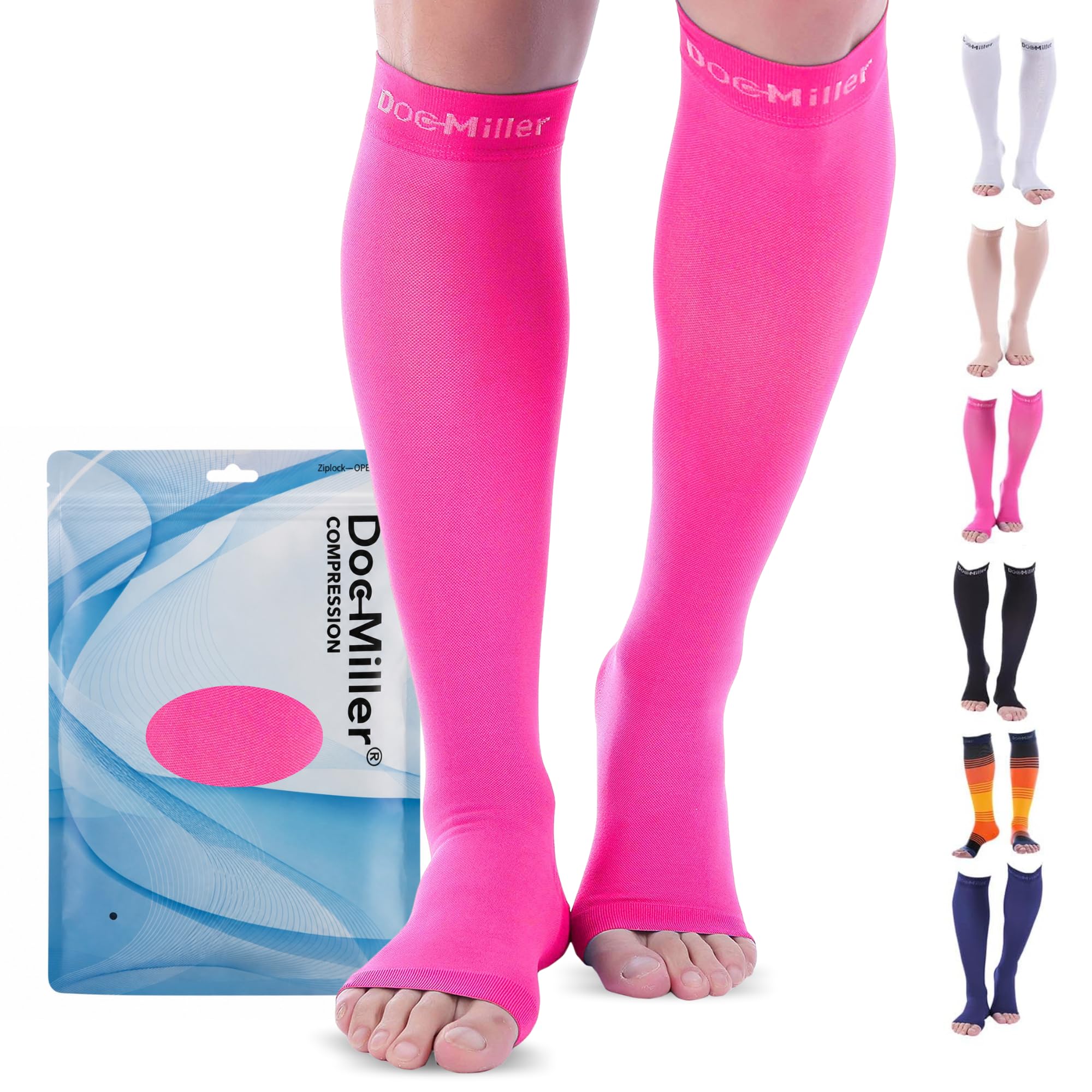 Open Toe Compression Socks 8-15 mmHg