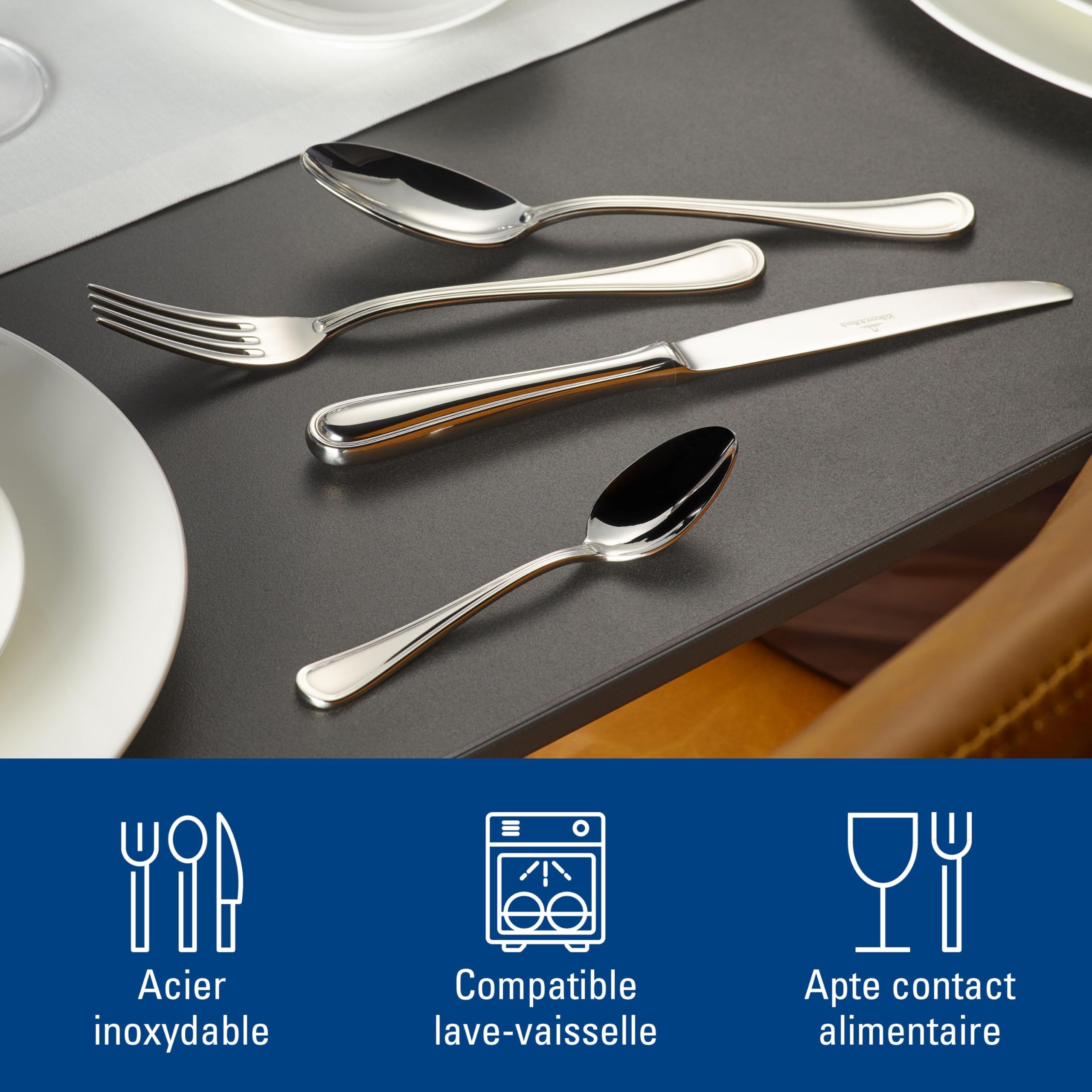Villeroy & Boch Neufaden Merlemont Couverts pour 6 personnes, 30 pièces, Acier inoxydable