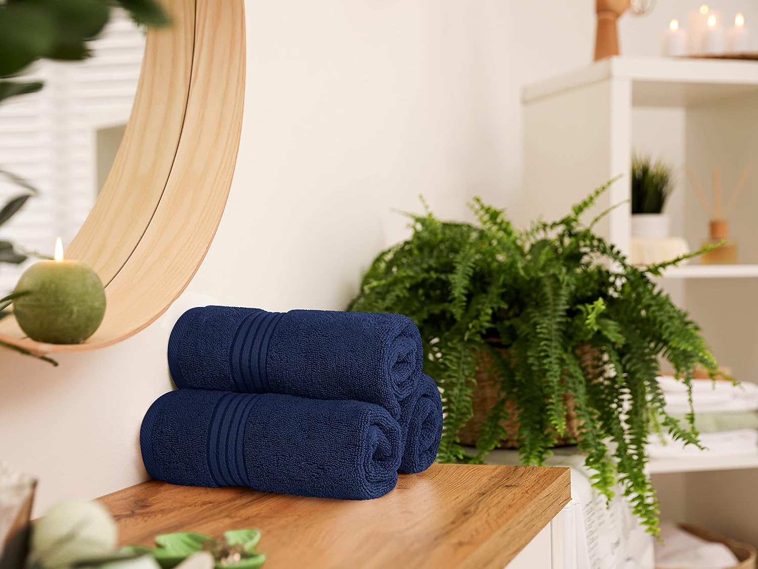 Utopia Towels 6 Piece Premium Hand Towels Set, 16 by 28 inches, 100% Ring Spun Cotton, Lightweight and Highly Absorbent Towels for Bathroom, Travel, Camp, Hotel, and Spa, Navy