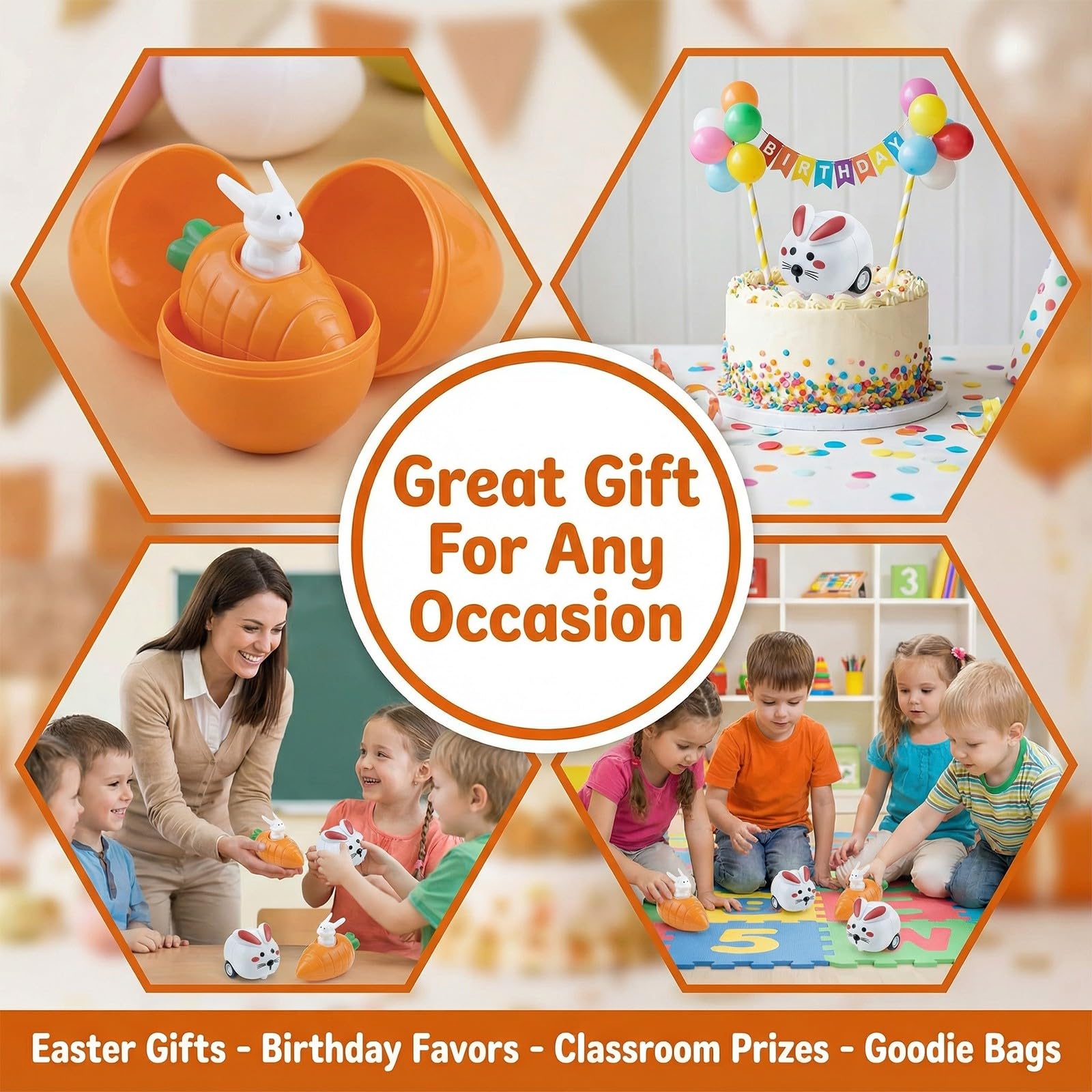 Lot de 8 Jouet lapin à remonter, cadeaux de fête pour enfants, cadeau de pâques, give aways