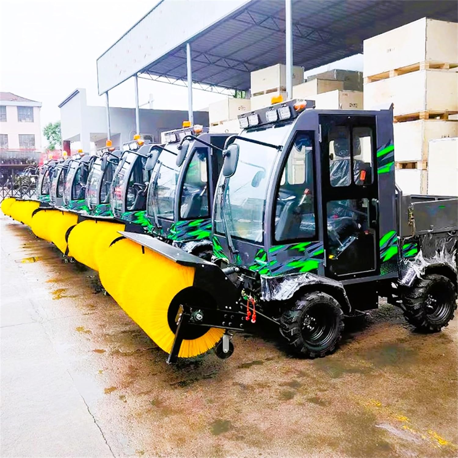 Municipal Public Area Enclosed Snow Sweeper for Sidewalks, Pedestrian Zones, Parking Areas and City Facilities, Heated Cabin, LED Visibility, Efficient Rotary Brush for Winter Public Safetyc