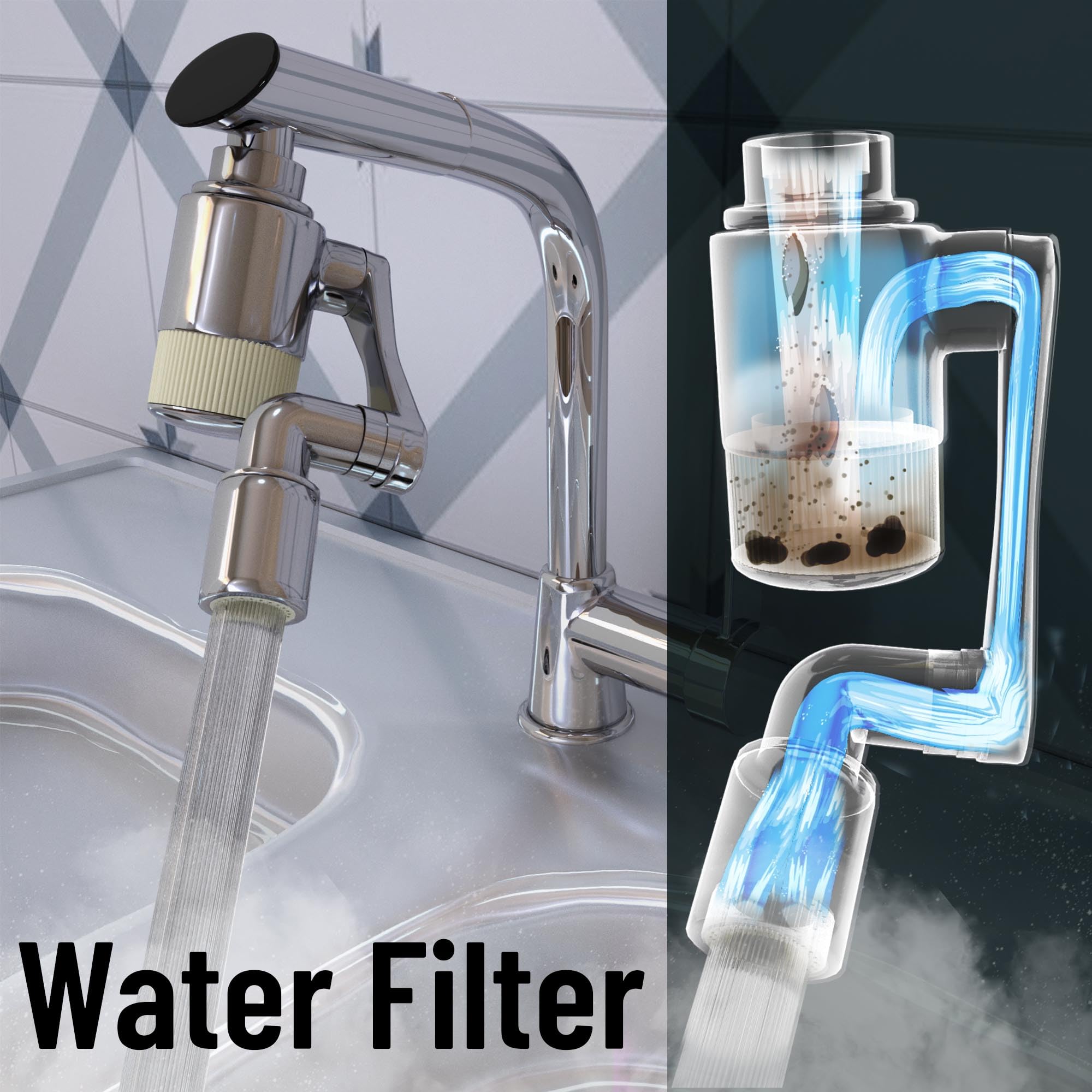 Cabezal de ducha con soporte ajustable, cabezal de ducha de alta presión con 5 modos de pulverización con 5 filtros, filtros suavizantes de agua para agua dura, elimina el cloro, filtro
