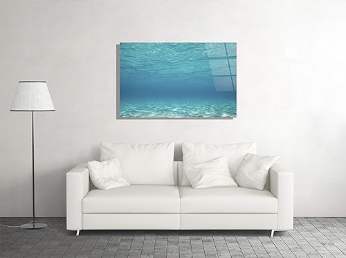 Miniatura 2 de Arte de pared de vidrio con estampado de mar subacuático, regalo premium de lujo de vidrio templado
