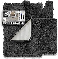 Vista 19 de Clara Clark - Alfombras de baño, ultra suaves y peludas - Tapetes para baño, lavables a máquina, con respaldo de goma antideslizante, 17 x 24