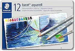 Lápis de Cor Aquarelável, Staedtler, Karat, 125 M12 11, 12 Cores