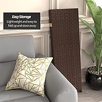 Vista 96 de Pantalla plegable de fibra tejida corta de 4 pies - Crema - 4 paneles