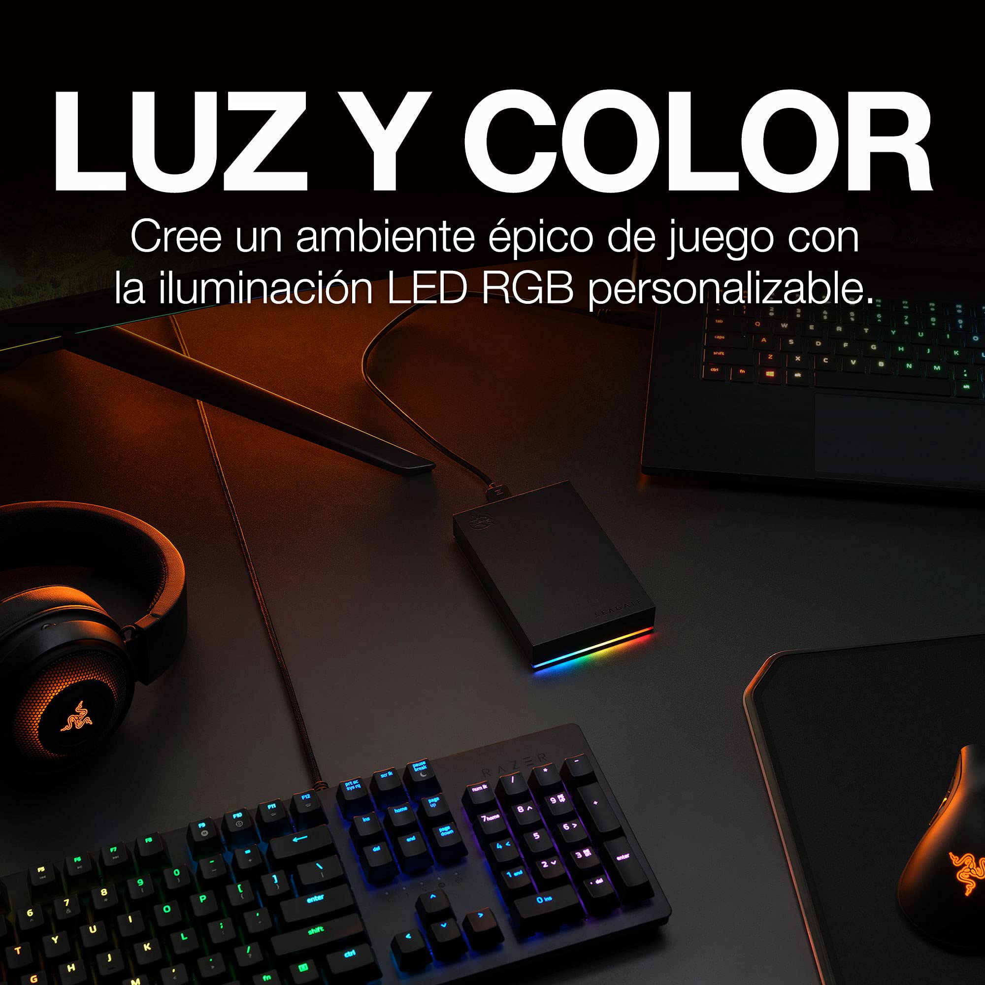 Seagate FireCuda Gaming HDD 5TB, Disco Duro Externo Portátil, PC Gaming, USB 3/2, incl. servicio de rescate (STKL5000400)