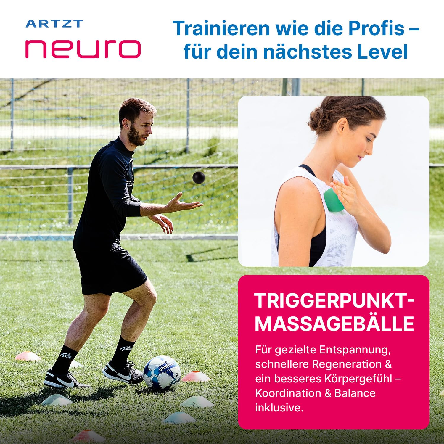 Fußball Set für neurozentriertes Fußballtraining | Fußball Trainingsset | Fussball Trainingszubehör | Reaktionstraining & Koordinationstraining | 18 Tools inkl. Soccerkinetics Übungsbuch