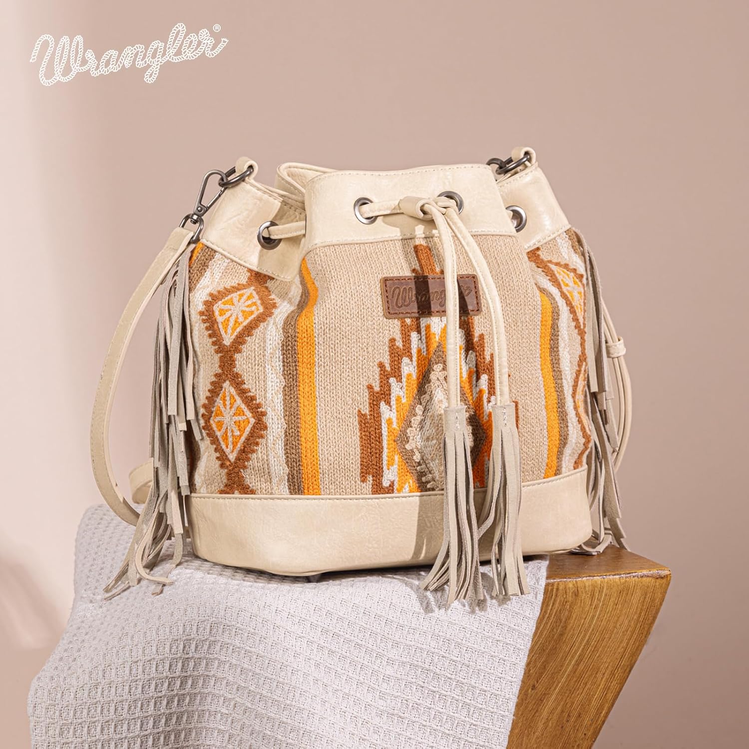 Wrangler Hobo Bags for Women Designer Aztec Bucket Purses Western Tapestry Shoulder Handbags - Image 3