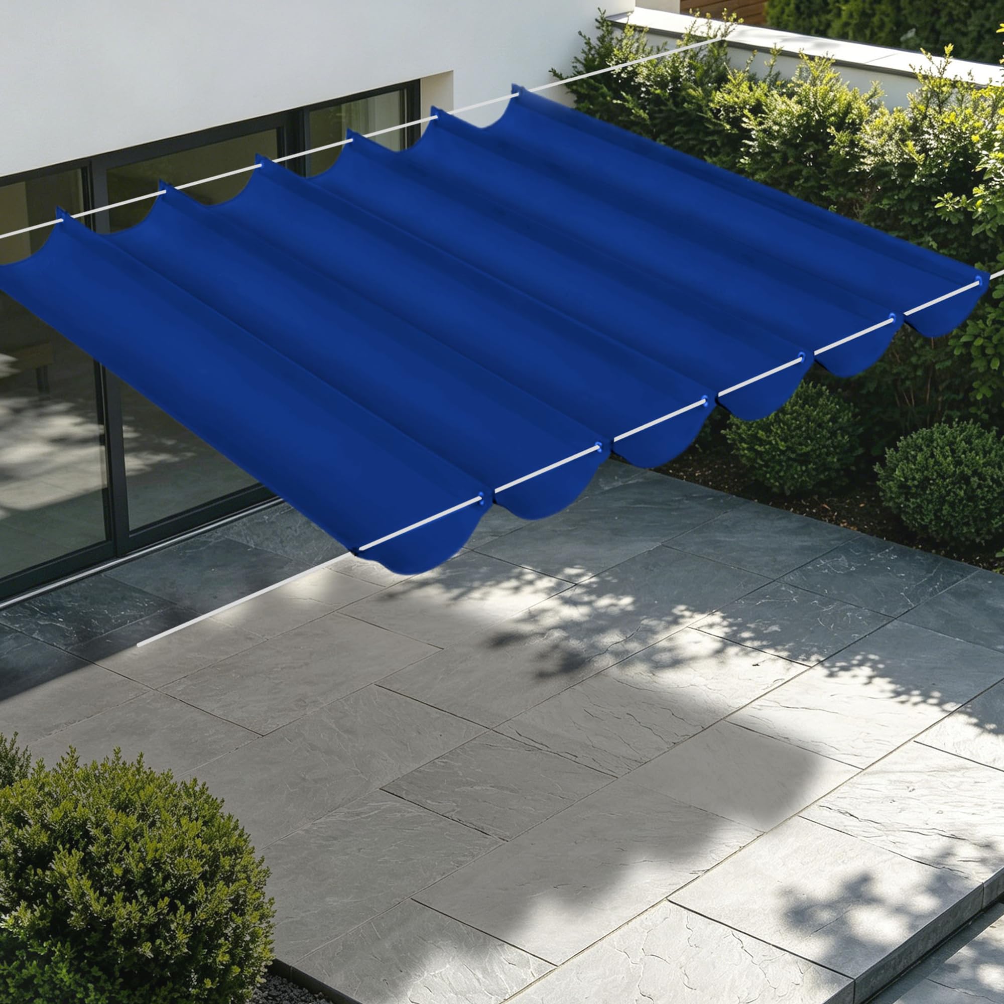 Pare soleil jardin rétractable 650 x 550 cm imperméable avec cordons