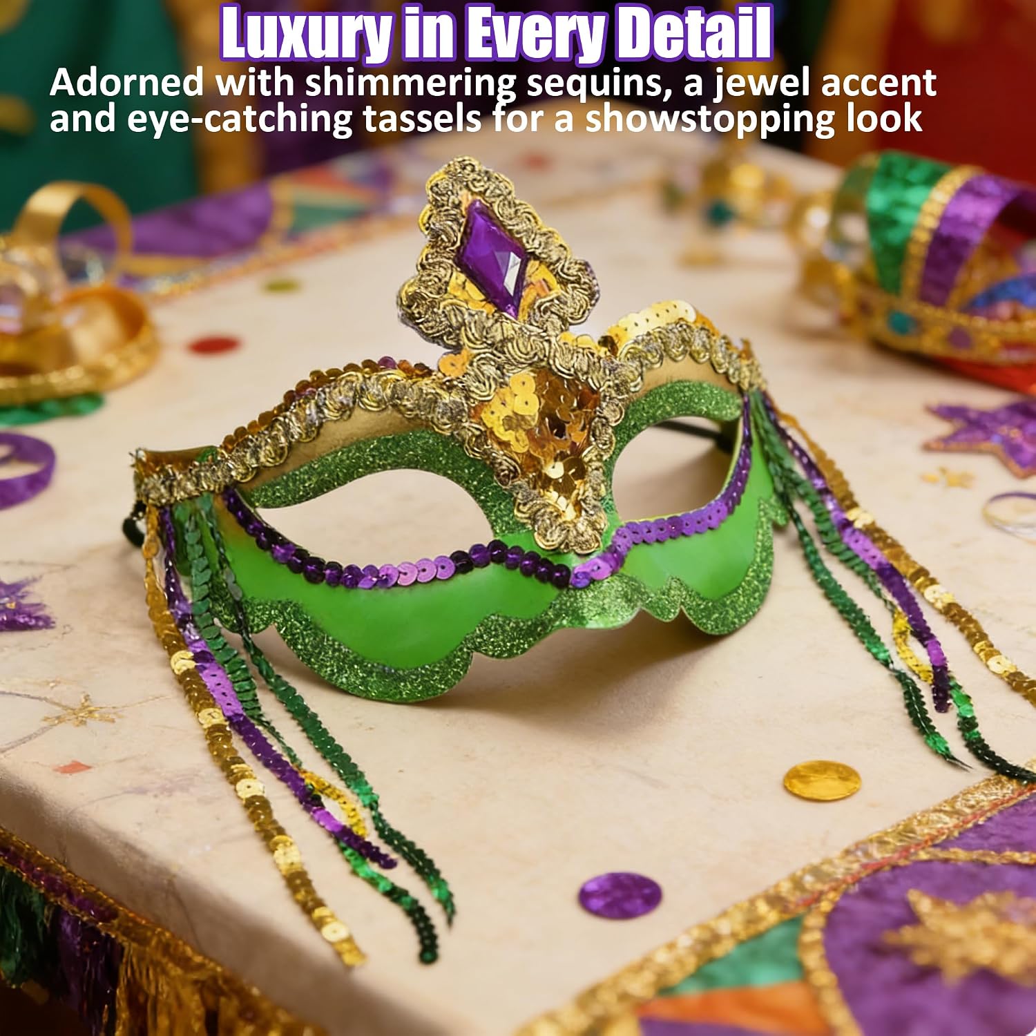 Mardi Gras Mask Carnival Shining Plated Masks Masquerade Party Decorations for Women Men Party Birthday Wedding