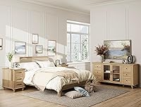 Vista 8 de WAMPAT Soporte de TV de granja para televisores de hasta 65 pulgadas, mesa consola de TV de madera con armarios de almacenamiento y puerta