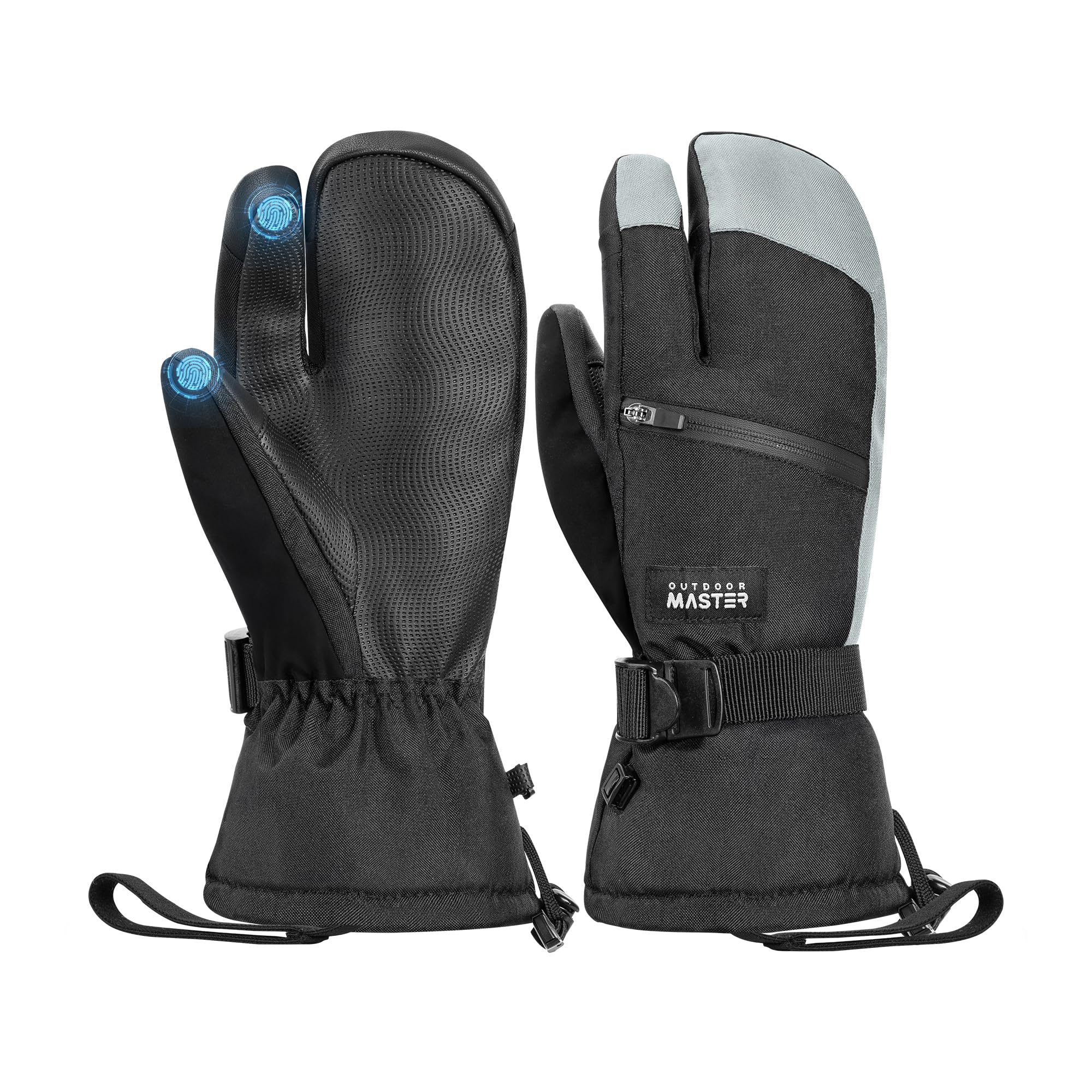 OutdoorMaster 3-Finger Ski Mittens