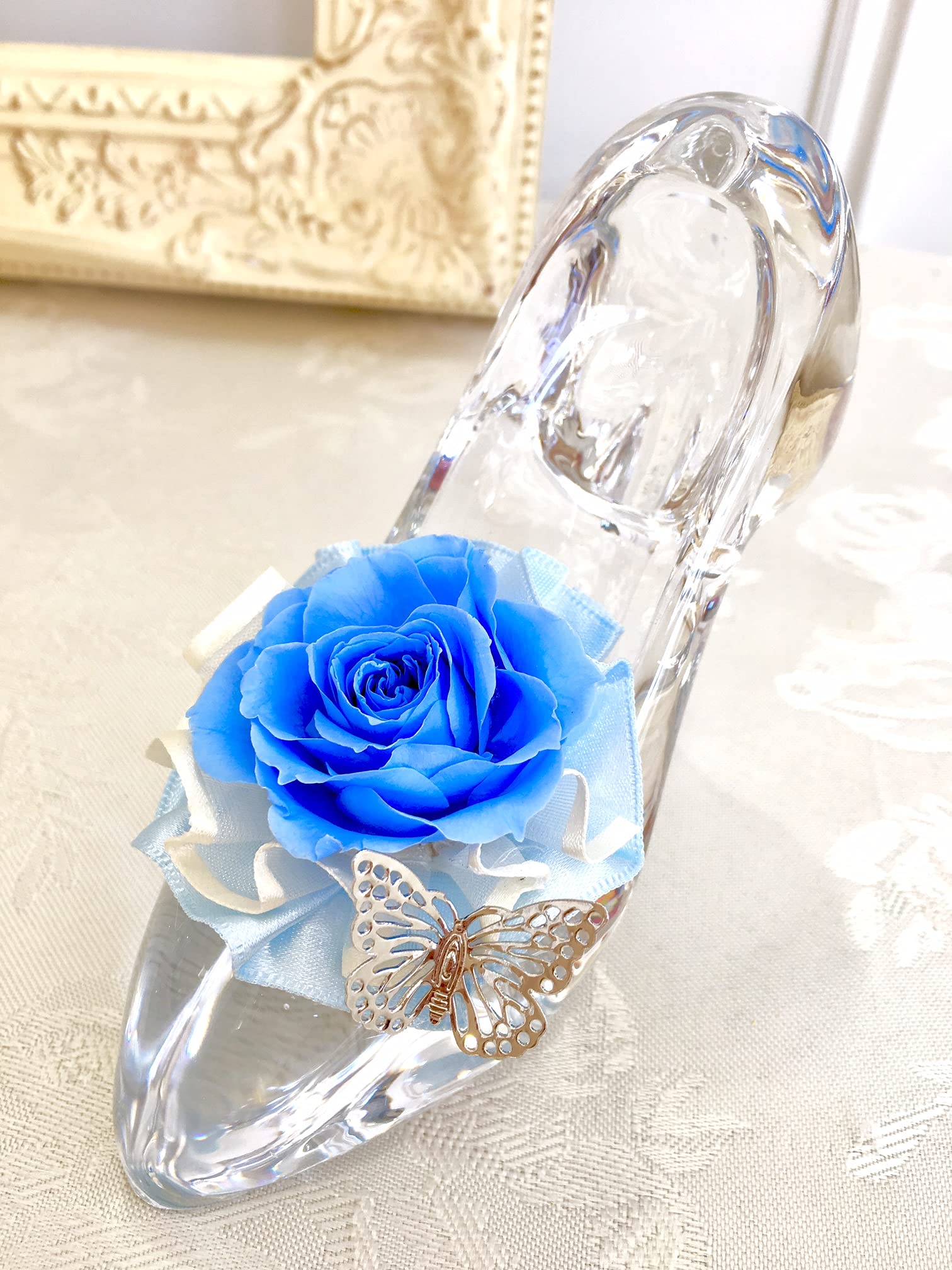 Amazon｜シンデレラのガラスの靴 ガラス製品 プリザーブドフラワー