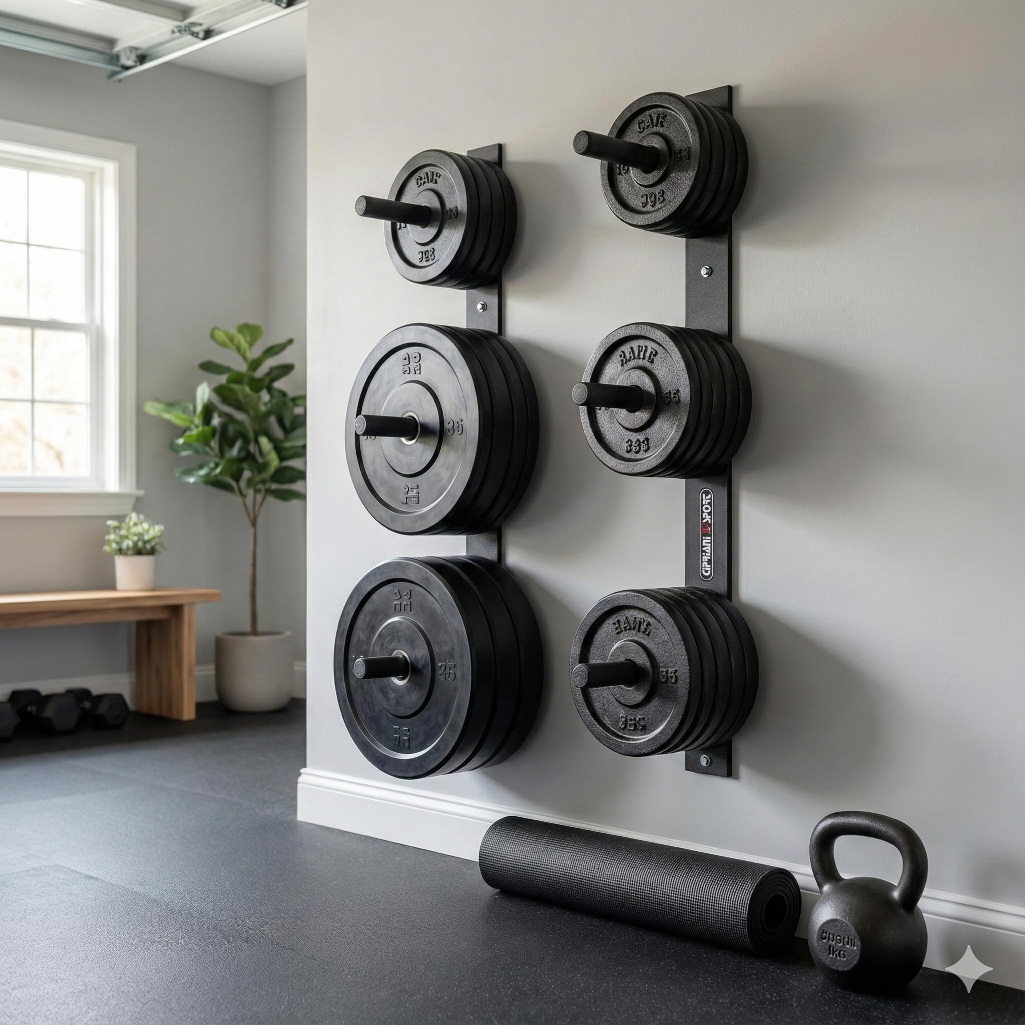 Wandscheibenhalter, Hantel Halterung, Gewichtshalter, platzsparend, für Fiteness Body Buildyng Home Gym Fitnessstudio