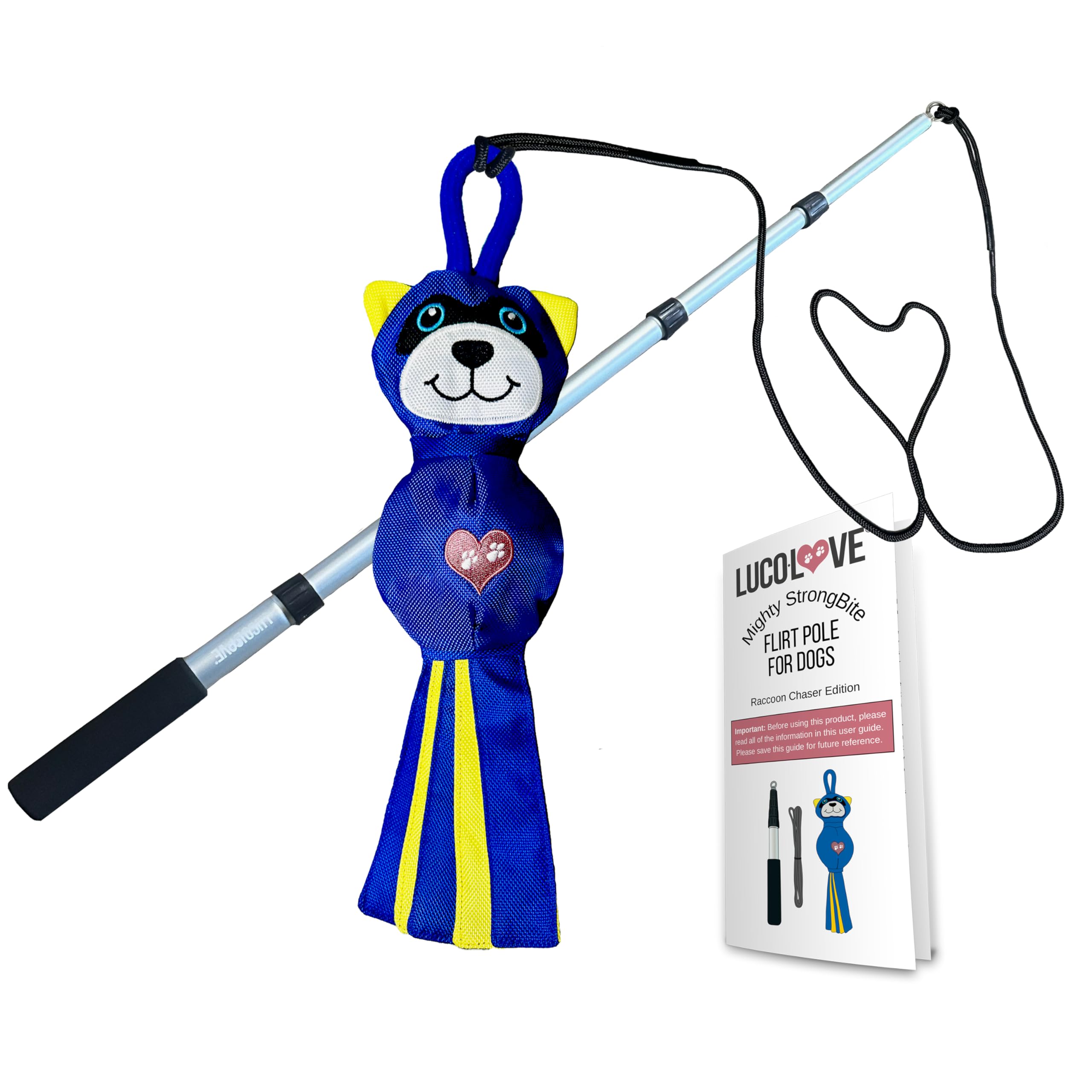 Flirt Pole for Dogs Heavy Duty - Multi-Sensory Tough Chase Toy for Medium & Large Breeds – Extra Strong 39 Inch Dog Flirt Pole for Outdoor Training and Exercise