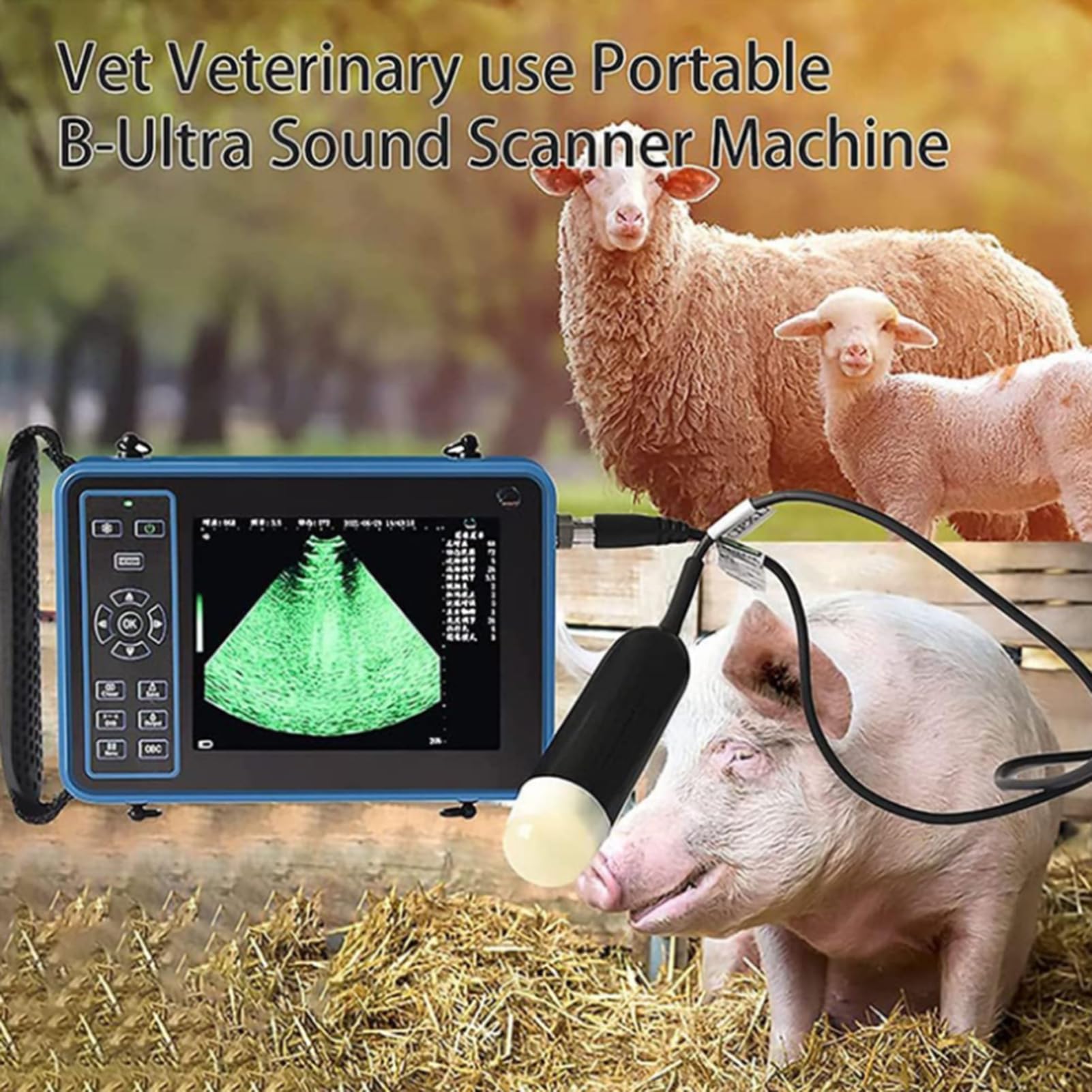Przenośny ultrasonograf weterynaryjny, skaner B-Ultrasound, z 16 funkcjami obrazu o wysokiej rozdzielczości z sondą 3,5 MHz dla psów / kotów / maciorek/owiec / krowy/klaczy