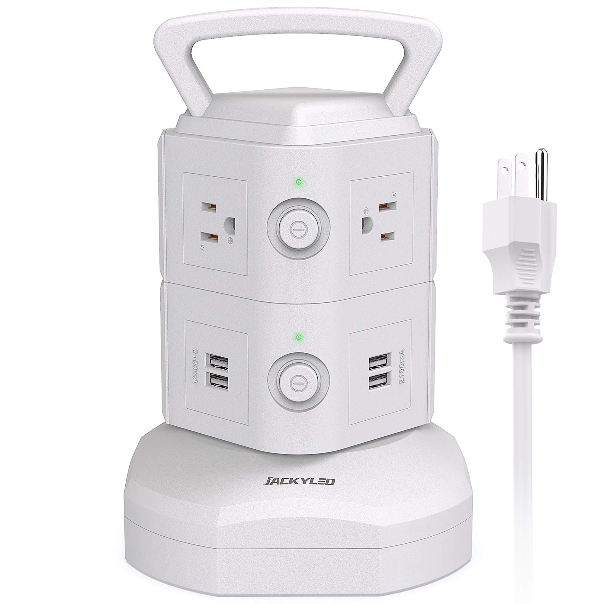 JACKYLED Power Strip Tower Surge Protector, 12 AC 6 USB (2 USB C), 1050J — Amazon image 21