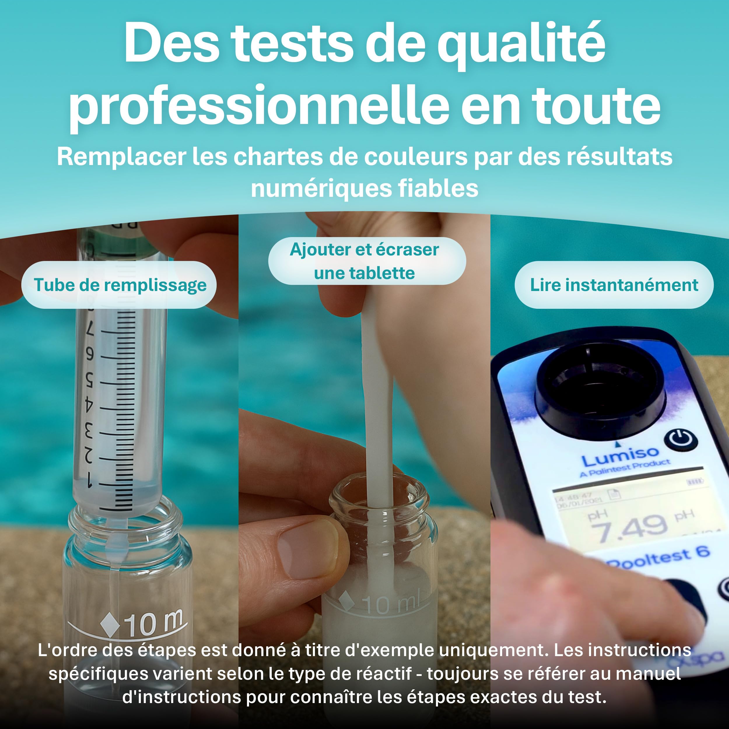 Palintest Lumiso Pooltest 6 - Testeur d'Eau Photométrique Numérique - pH-mètre et Kit de Test de Chlore pour Piscines, Jacuzzis, Spas et Eau Potable - Mesure l'Alcalinité, le Brome, l'Acide Cyanurique