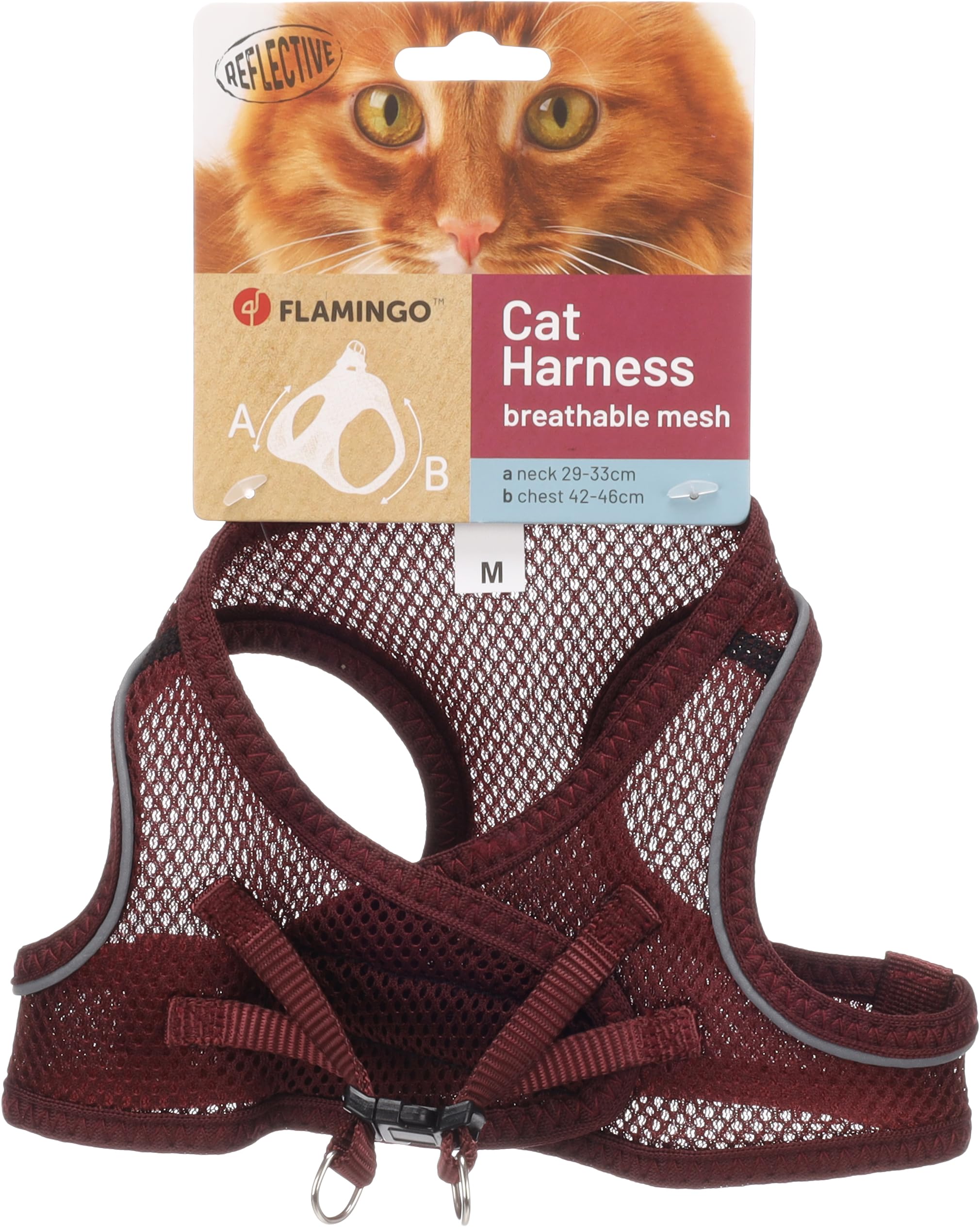 Cat Harness Step&Go Berta Aubergine M 29-33cm 42-46cm, Purple