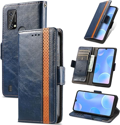 Miniatura 152 de Funda para Honor X7, Funda para Honor Play 30+ Plus Funda de piel sintética con ranuras para tarjetas Funda con soporte abatible Rojo