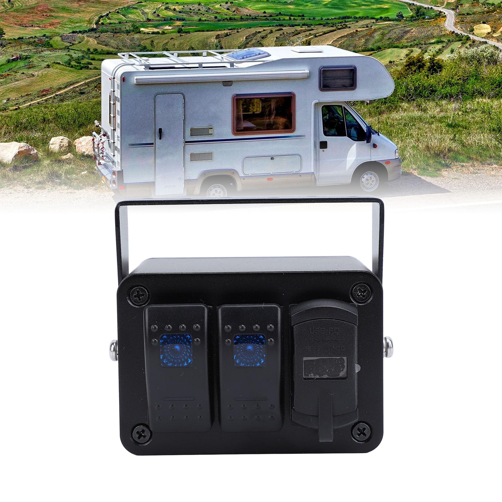 12V/24V Schaltbox Mit USB-Ladung - Wasserdicht 4-Gang Kippschalter Für Auto & LKW