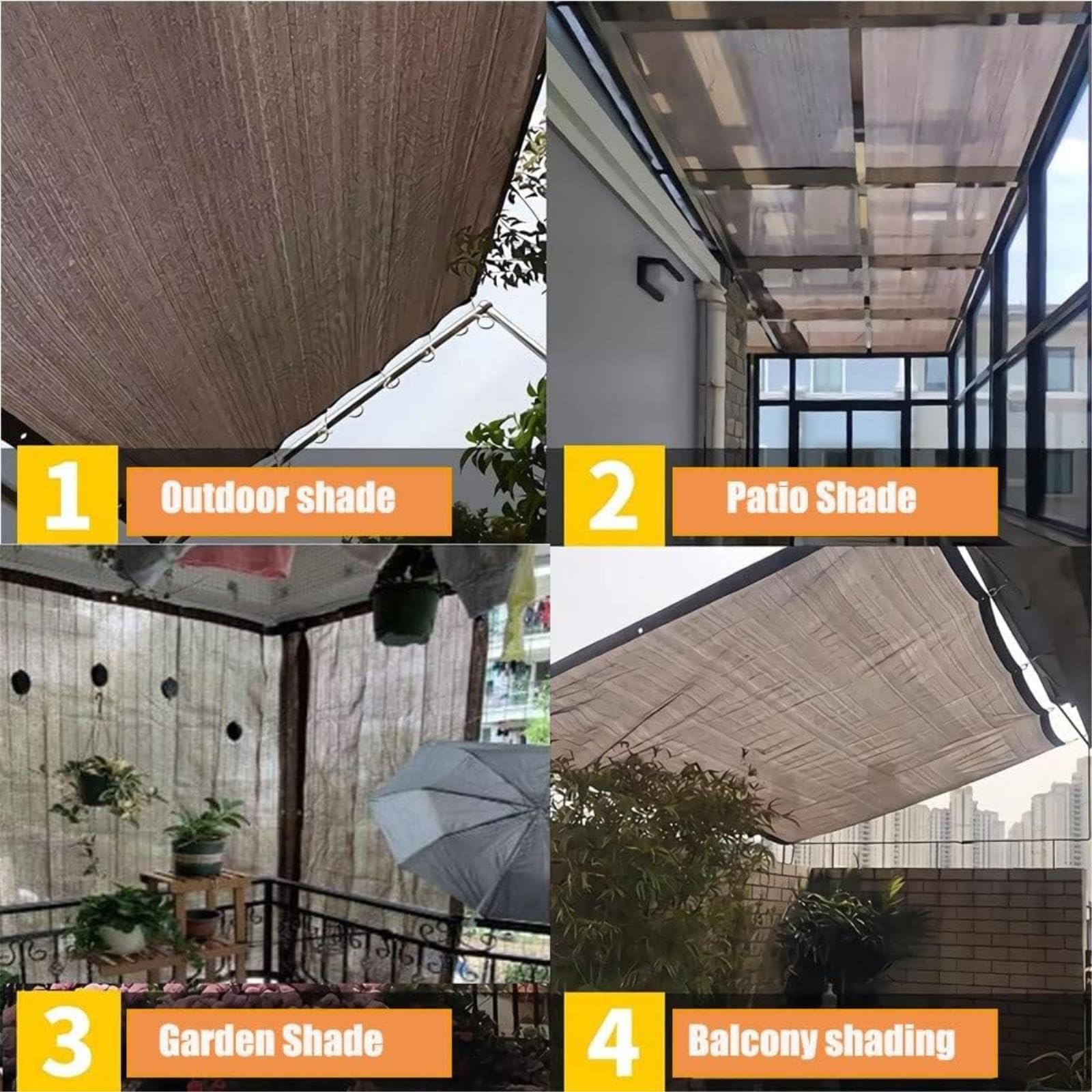 Telo a rete UV per giardino e patio, per piante da recinto con occhielli da 5 m x 7 m, copertura per baldacchino da esterno