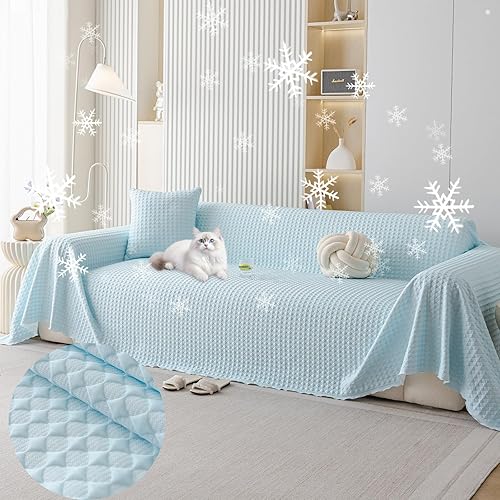 HANDONTIME - Funda refrescante de sofá para perro, de seda helada, suave, lavable y transpirable, funda protectora duradera de sillón para mascotas