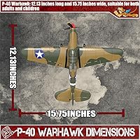 Vista 6 de Avión RC LEAMBE de 4 canales con control remoto - Avión RC P-40 Warhawk listo para volar para principiantes adultos con sistema de estabilización