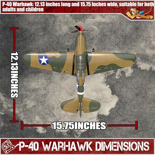 Miniatura 6 de Avión RC LEAMBE de 4 canales con control remoto - Avión RC P-40 Warhawk listo para volar para principiantes adultos con sistema de estabilización