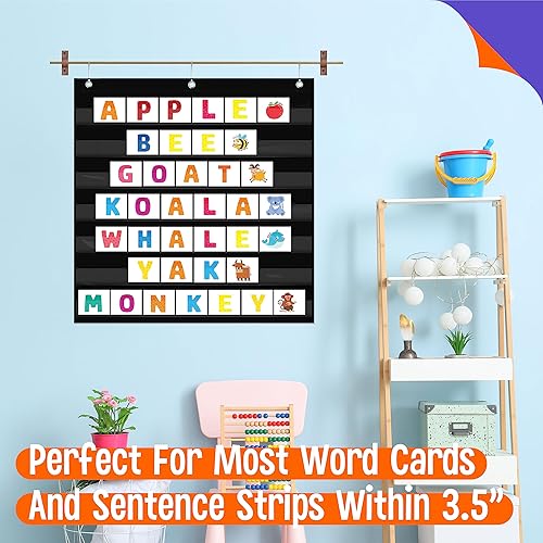 Miniatura 4 de Tabla de bolsillo para horarios diarios, horario de clases con 7 bolsillos transparentes más 3 ganchos para puerta para aula, hogar, escuela,