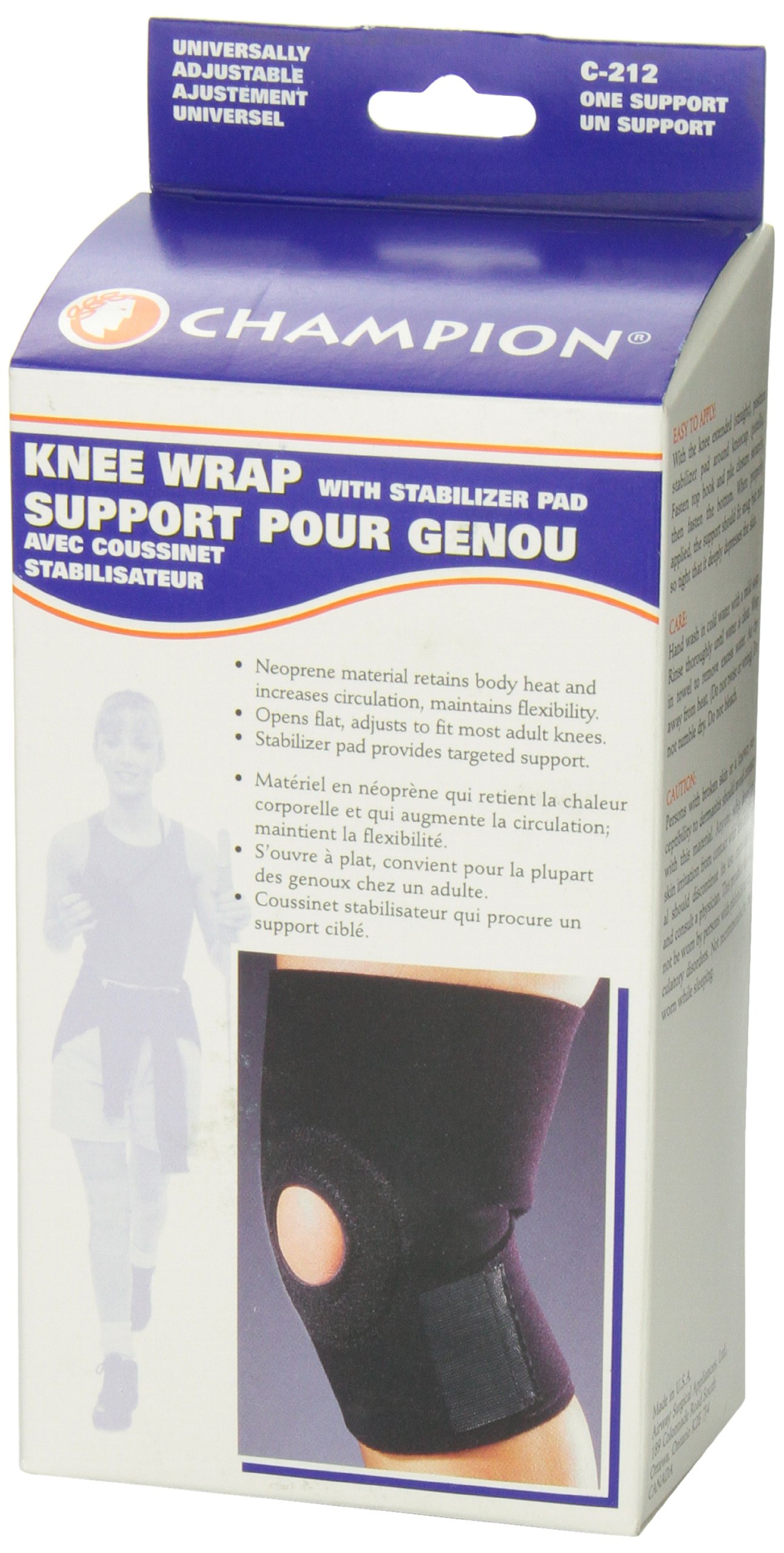 CHAMPION Knee Wrap Stabilizing Pad, Black