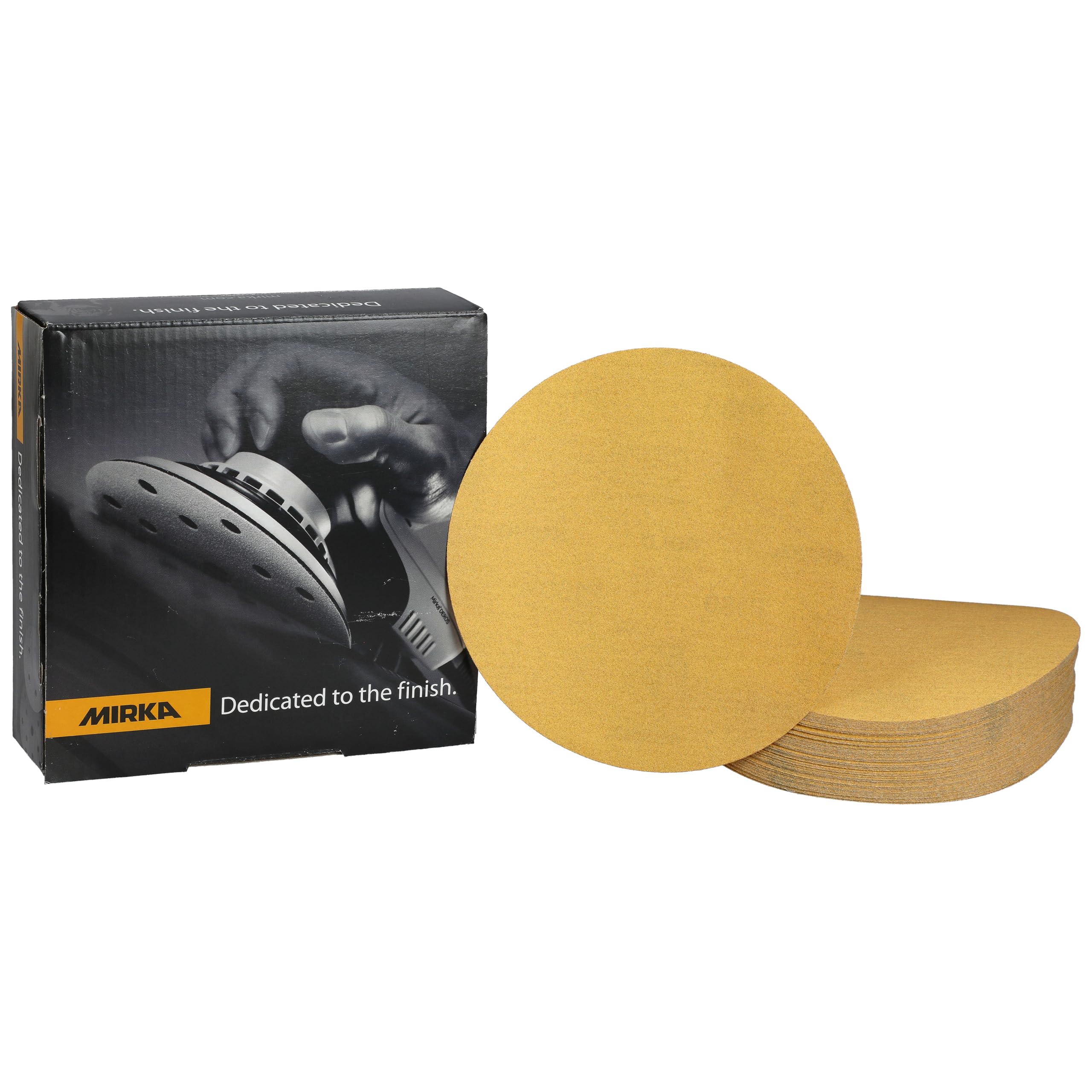 Mirka P180 Gold Self Adhesive PSA Sanding Disc Plain Sticky 150mm 100 Box of 100