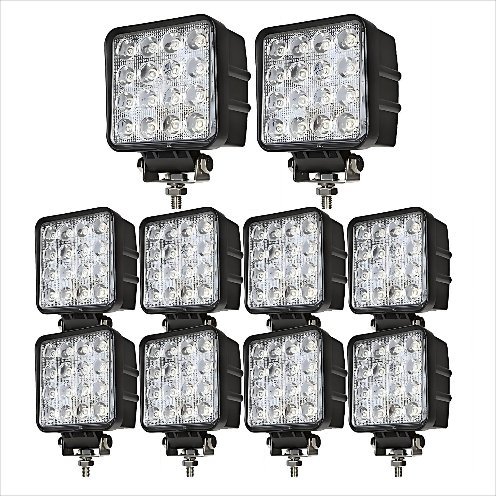 Faro da lavoro Led, 10x48W Trattore Auto,12v 24v,46mm Spessori Faretto Faro Luci da Lavoro a led,Off-road Fendinebbia Impermeabile Per Fuoristrada Moto 4WD SUV ATV Camion