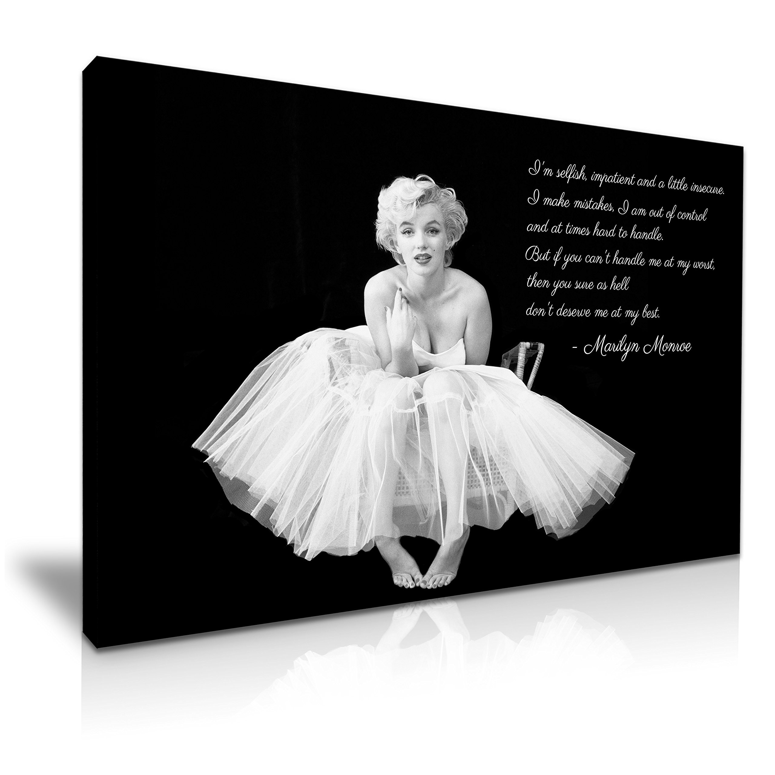 Marilyn Monroe Ballerina Quote Canvas Wall Art Picture Print 76 cm x 50 cm