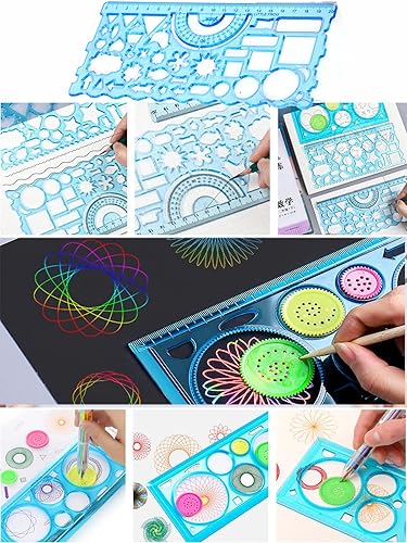 Miniatura 3 de Regla geométrica multifuncional de 3 piezas para herramientas de dibujo, suministros escolares, reglas