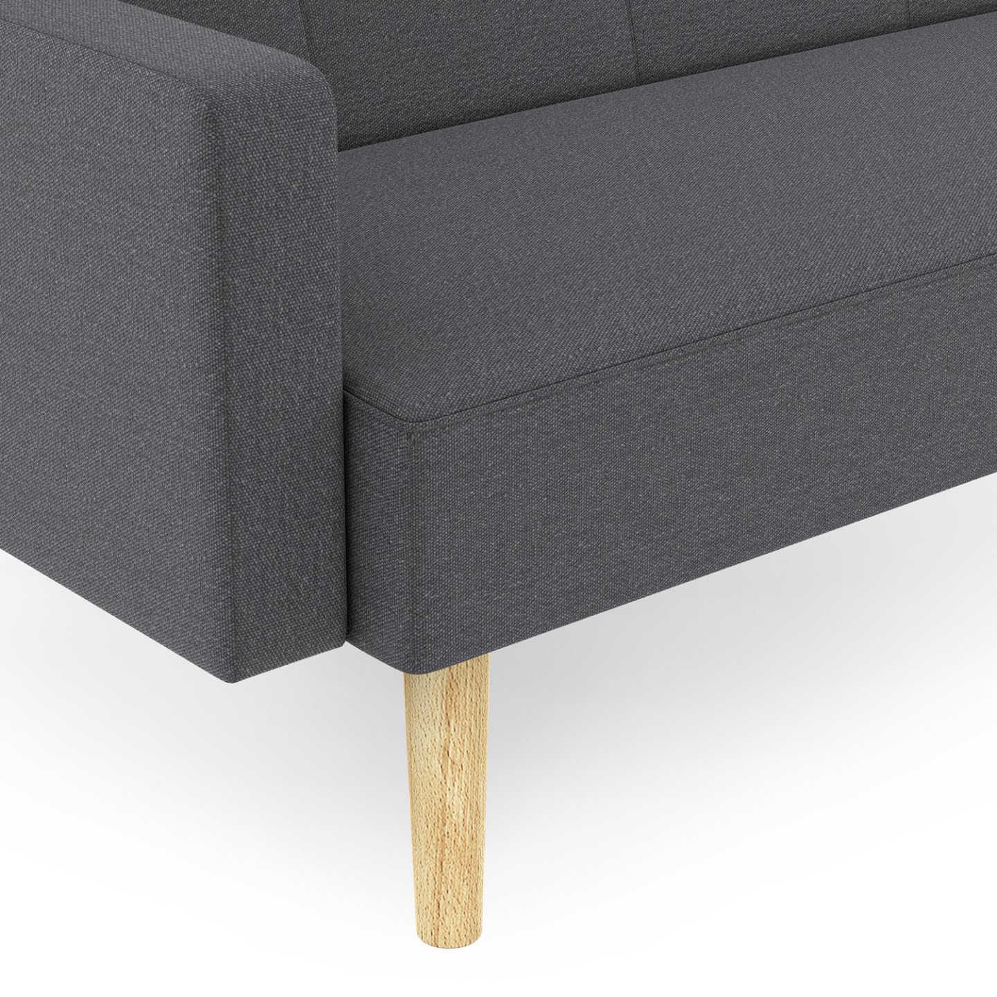 IDMarket - Canapé Droit scandinave 3 Places Convertible Lars Gris