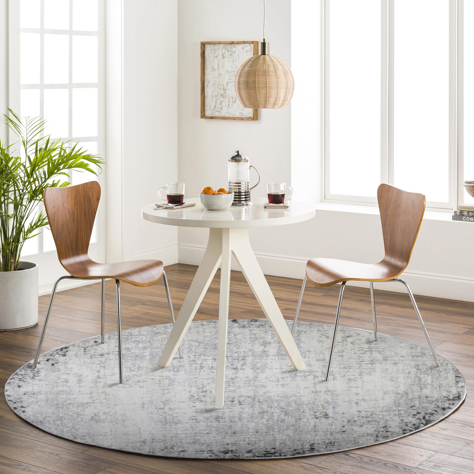 Livabliss Alix Abstract Rug - Area Rug 200 cm - Modern Marble Design, Soft Luxurious Easy Care Medium Pile, Ivory and Grey, for Living Room, Dining Room, Lounge, Kitchen, Bedroom โ image 1