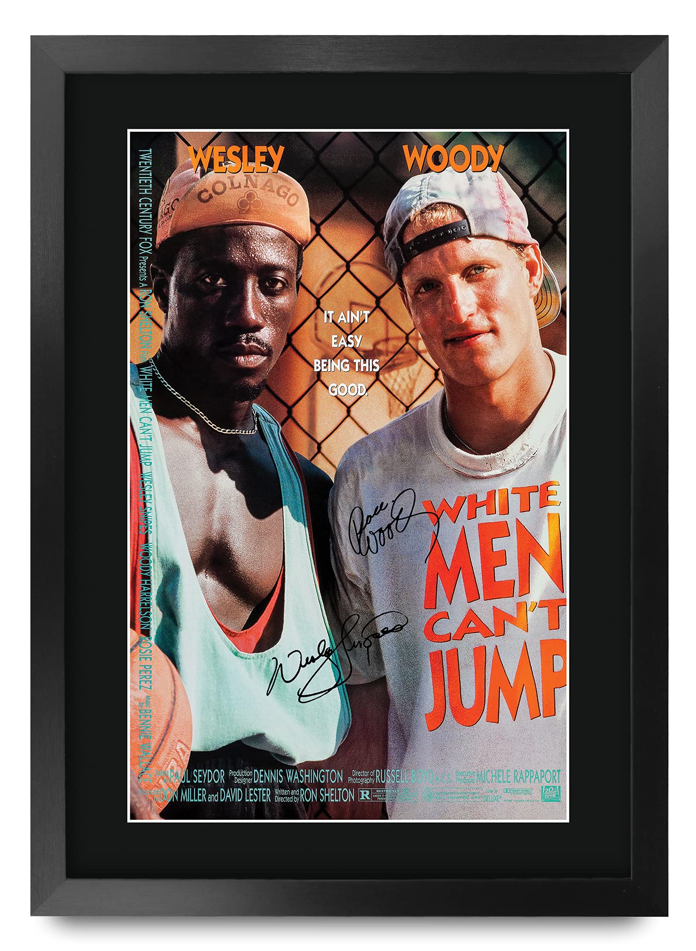 HWC TradingHWC Trading FR A3 White Men Can't Jump Wesley Snipes, Woddy Harrelson Gifts Printed Poster Signed Autograph Picture for Movie Memorabilia Fans - A3 Framed