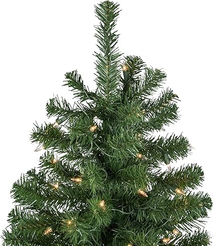 Miniatura 4 de Árbol de Navidad artificial de abeto Norfolk preiluminado de 7 pies, luces transparentes