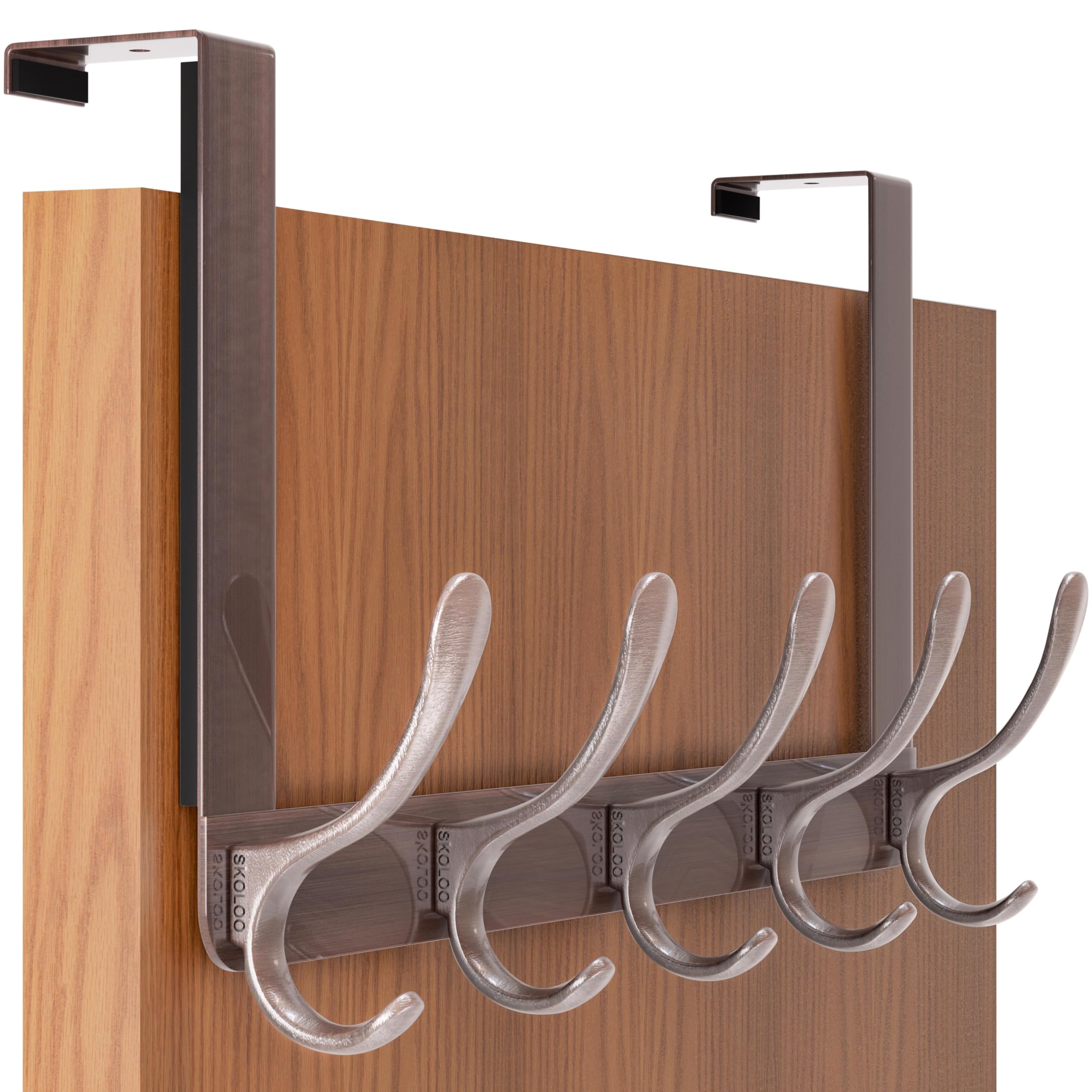 Skoloo Retro Red Over The Door Hook, Coat Hooks For Hanging Clothes, Towels, Coats, Hats, Over The Door Towel Hook, Assembly Required