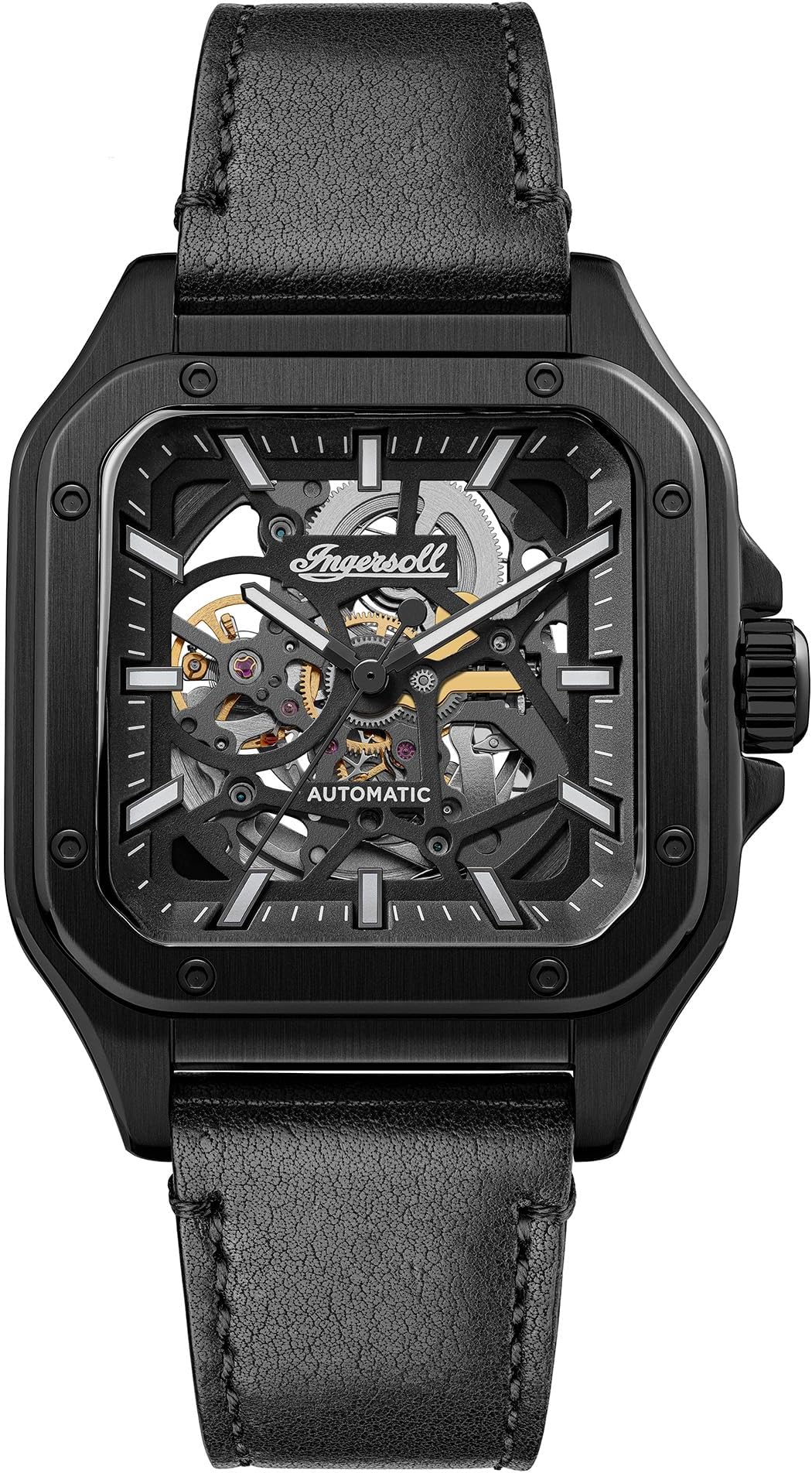 The Ollie Mens 45mm Automatic Watch with Leather Strap