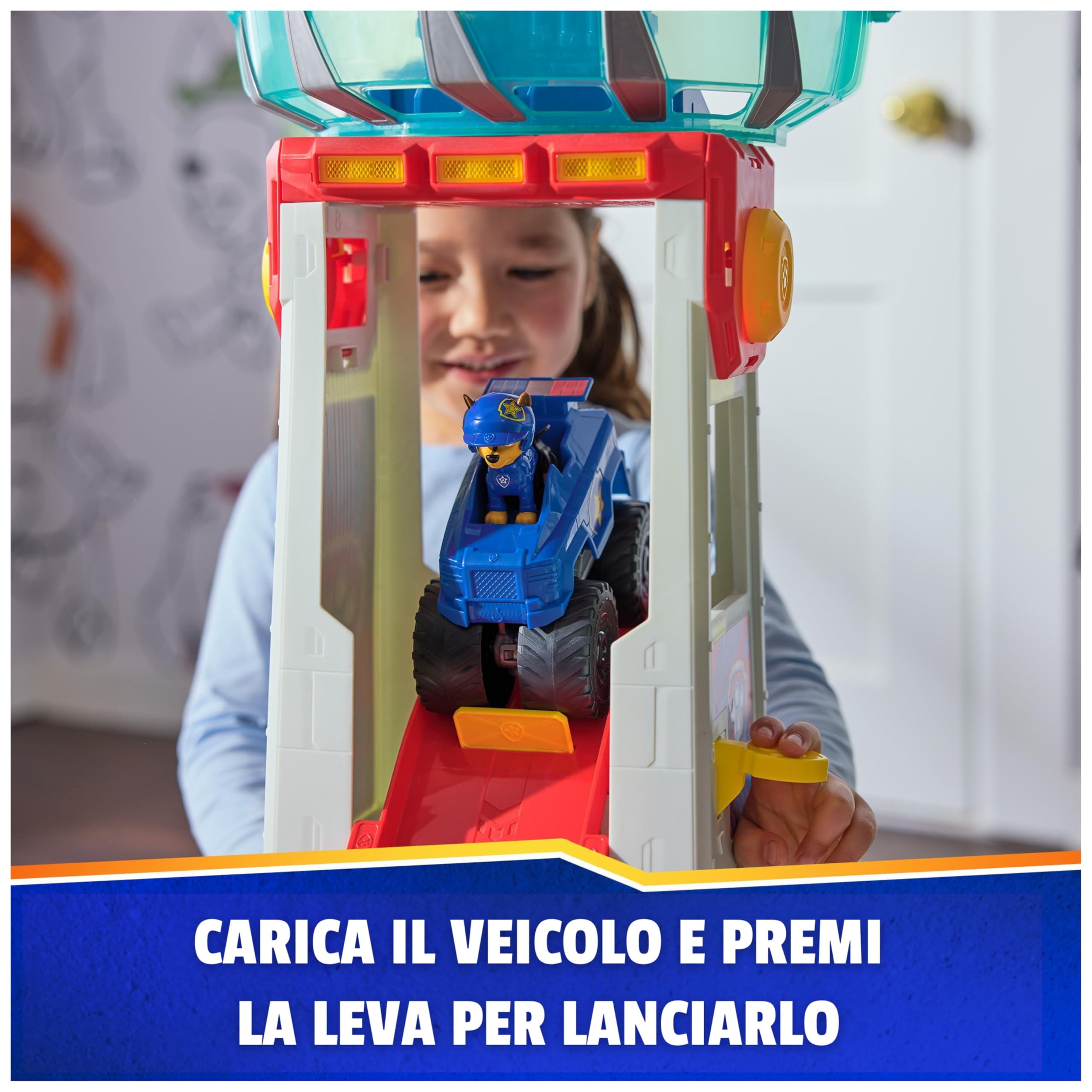 Paw Patrol, Quartier Generale Superloop, Set di Gioco con Luci e Suoni, 3+ | 6 Veicoli, Effetti Sonori, Torre Di 1 Metro Di Altezza, Personaggio Chase e Auto Di Pattuglia, Centro Di Comando