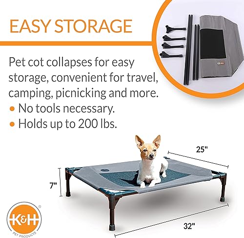 Miniatura 2 de K&H PET PRODUCTS - Cuna elevada para mascotas con centro de malla, varios tamaños