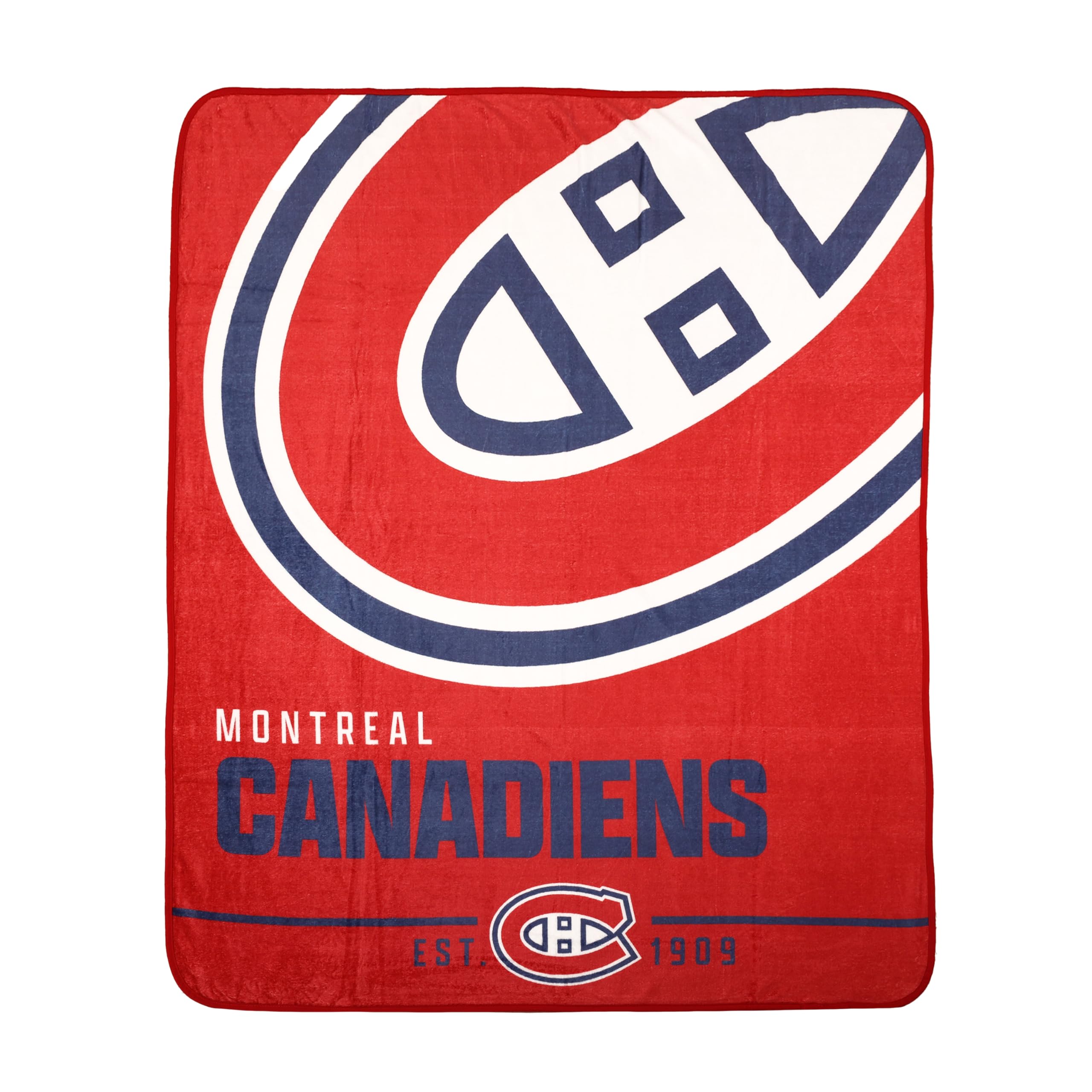 NHL Montreal Canadiens Plush Blanket EXPRESSIONS Soft & Cozy – Hockey Fan Blanket for Couch, Bed & Travel – Official Team Colors & Logo – Machine Washable (Official NHL Product)