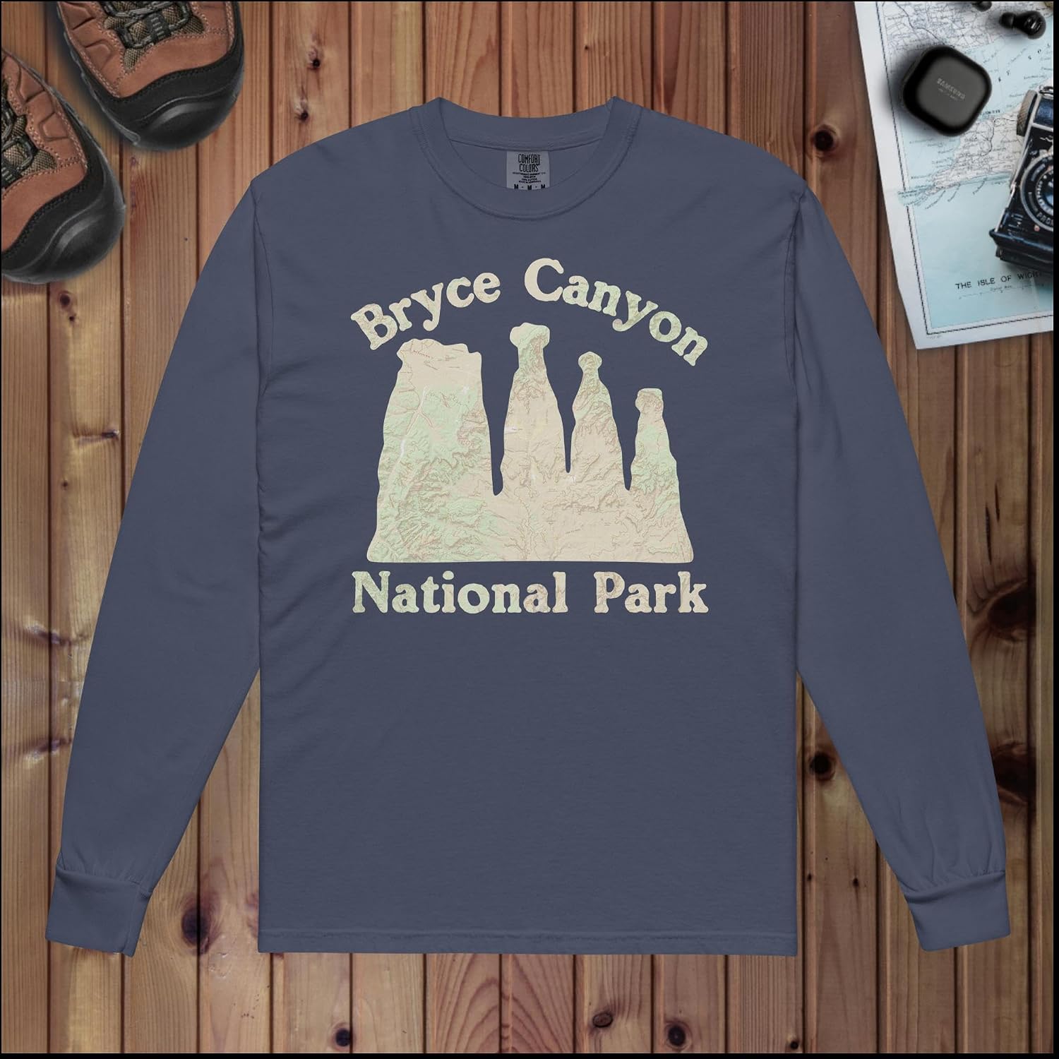 Bryce Canyon Heavyweight Long Sleeve National Park Topo Tee - Black M